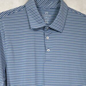 NEW Southern Tide Brrr Blue and White Stripe Quick Wick Golf Polo Shirt XL